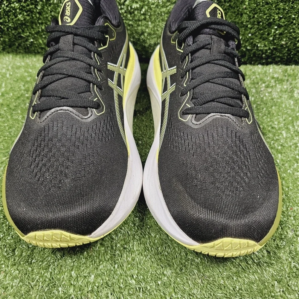 ASICS Gel-Kayano 30 Black Glow Yellow Athletic Running Sneakers Mens 9.5 Wide